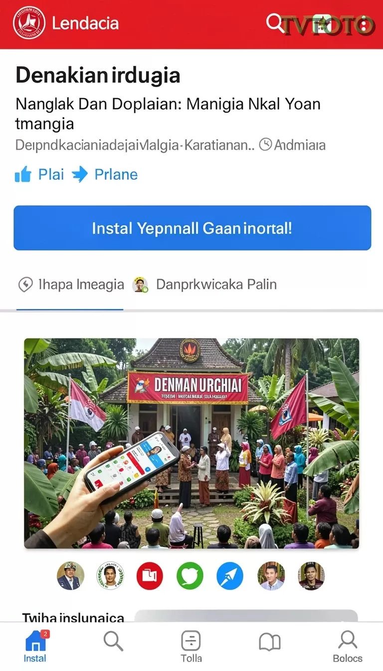 Cuplikan layar menu unduhan tvtoto untuk perangkat Android